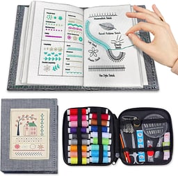 DIY Stitch Book with Tools Set, Embroidery Stitch Book, DIY Sewing Books, Embroidery Books of Stitches, Sewing Books for Beginners and Enthusiast, 106 Unique Embroidery Patterns product image