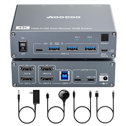 USB C KVM Switch 4K@60Hz,Dual Monitor USB C HDMI KVM Switch product image