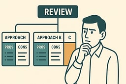 Illustration showing multiple design options being presented for review and selection