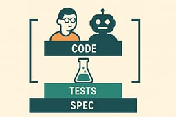 Illustration showing spec document leading to tests and implementation, with clear boundaries