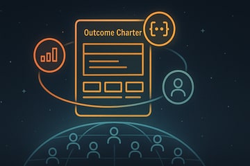 Illustration of the Discover stage showing problem identification and outcome charter creation
