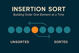 Minimalist diagram showing one element sliding left into a sorted prefix, styled in a Solarized palette.